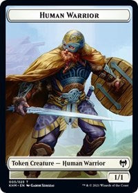 Human Warrior // Zombie Berserker Double-Sided Token [Kaldheim Tokens]-1
