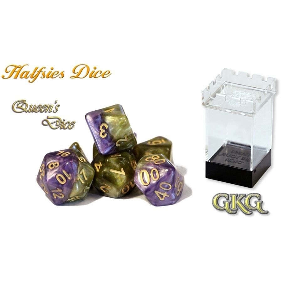Halfsies Dice Queen's Dice with Upgraded Dice Case-1