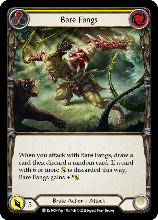 Bare Fangs (Yellow) [EVR009] (Everfest)  1st Edition Rainbow Foil-1