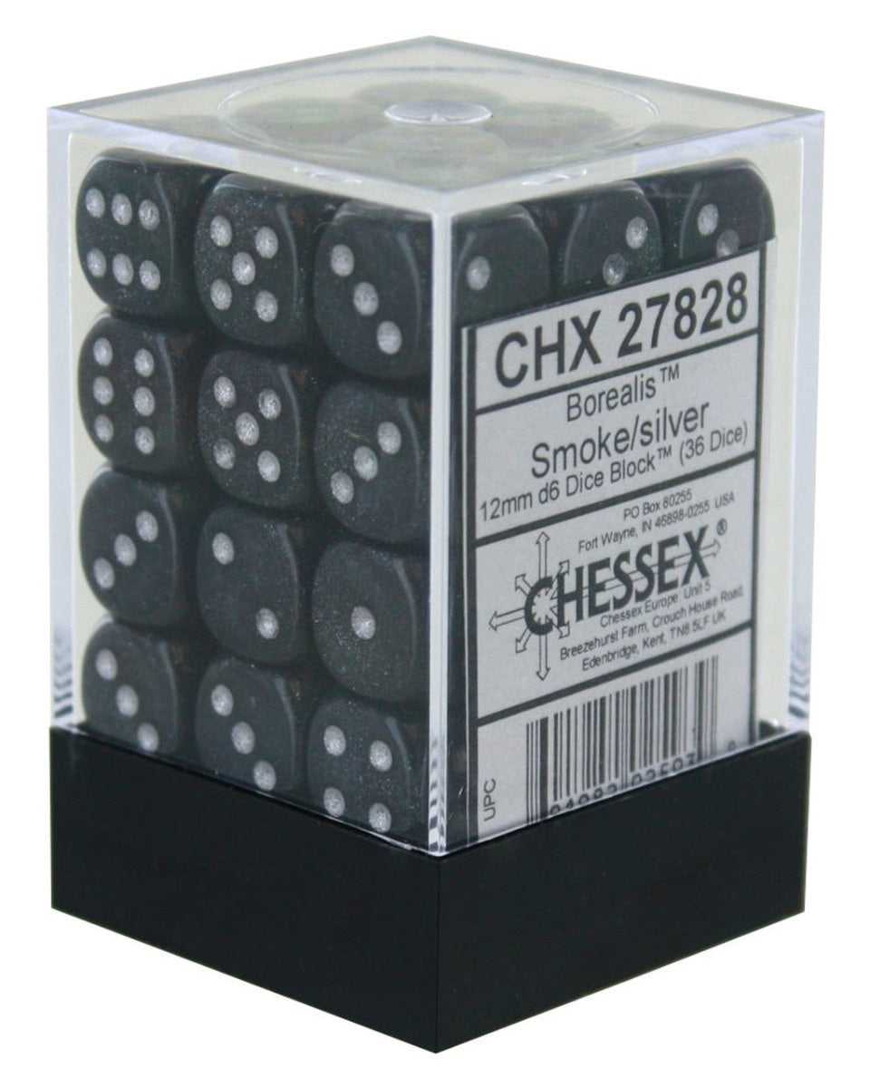 CHX 27828 Borealis #2 12mm d6 Smoke/Silver Block (36)-1