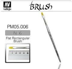 Vallejo Brush Synthetic PM05006 Flat Rectangular Brush No, 6 Toray-1