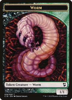 Cat Warrior // Worm Double-Sided Token [Commander 2018 Tokens]-2