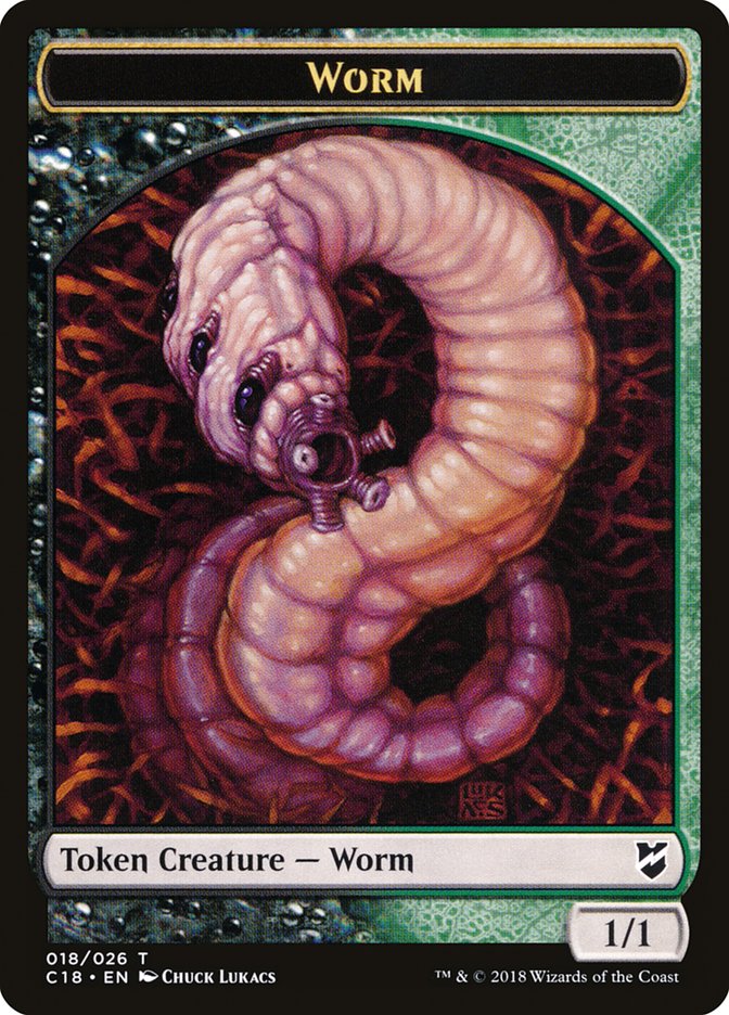 Cat Warrior // Worm Double-Sided Token [Commander 2018 Tokens]-2