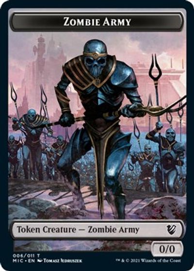 Zombie (005) // Zombie Army Double-Sided Token [Innistrad: Midnight Hunt Commander Tokens]-2