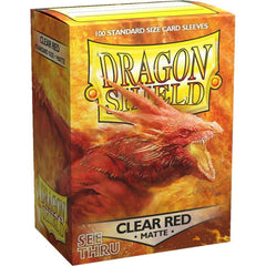 Sleeves - Dragon Shield - Box 100 - Clear Red MATTE-1