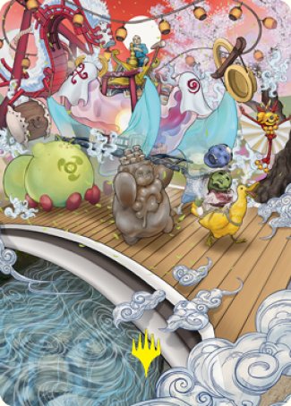 March of Otherworldly Light Art Card (Gold-Stamped Signature) [Kamigawa: Neon Dynasty Art Series]-1