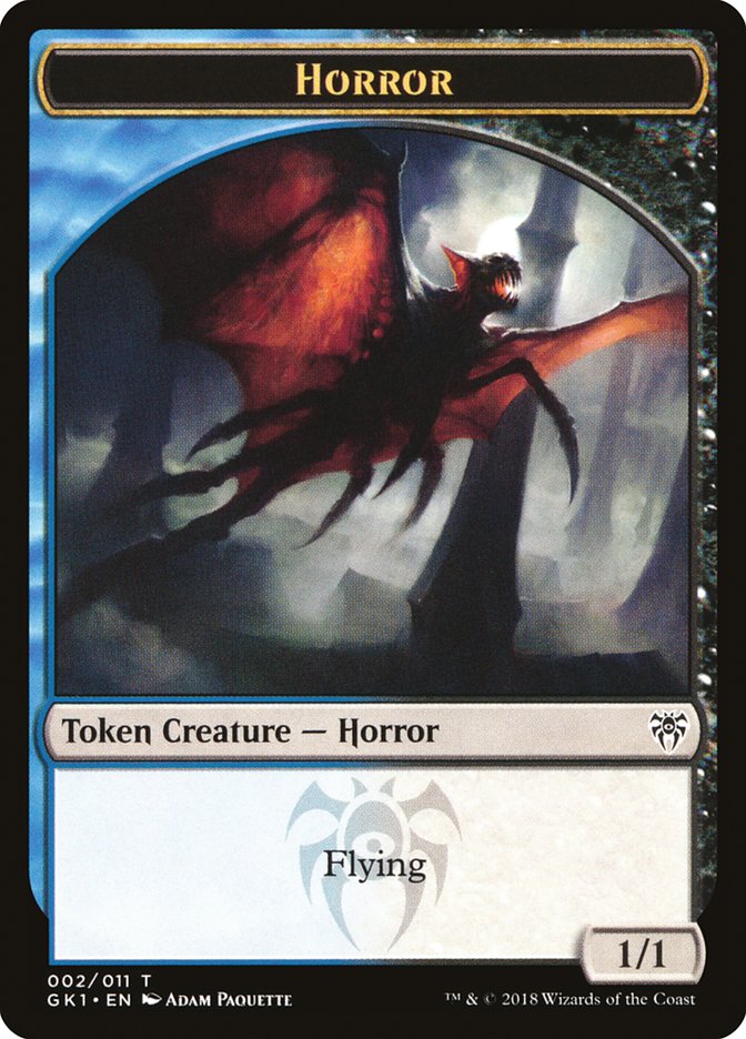 Copy // Horror Double-Sided Token [Guilds of Ravnica Guild Kit Tokens]-2