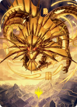 Ao, the Dawn Sky 2 Art Card (Gold-Stamped Signature) [Kamigawa: Neon Dynasty Art Series]-1