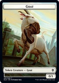 Goat // Food (15) Double-Sided Token [Throne of Eldraine Tokens]-1