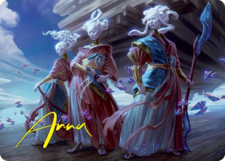 Guardians of Oboro Art Card (Gold-Stamped Signature) [Kamigawa: Neon Dynasty Art Series]-1