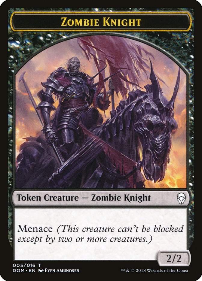 Zombie Knight Token [Dominaria Tokens]-1