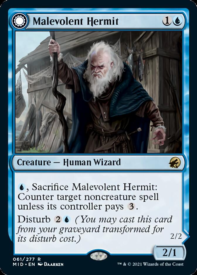 Malevolent Hermit // Benevolent Geist [Innistrad: Midnight Hunt]-1
