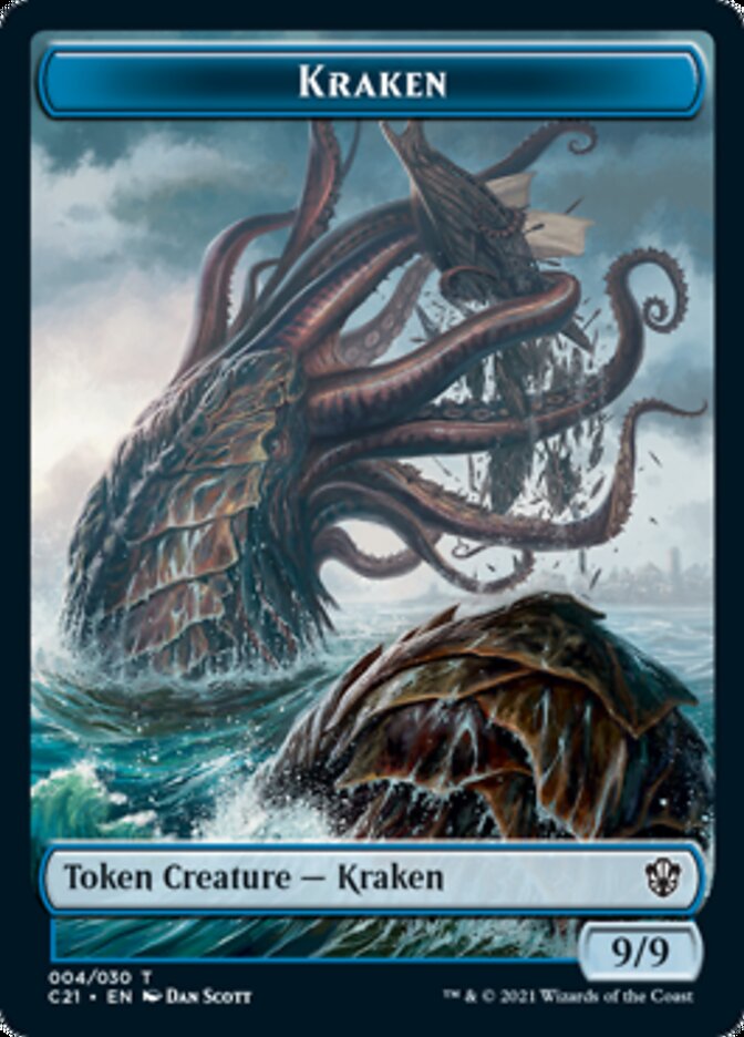 Wurm // Kraken Double-Sided Token [Commander 2021 Tokens]-2