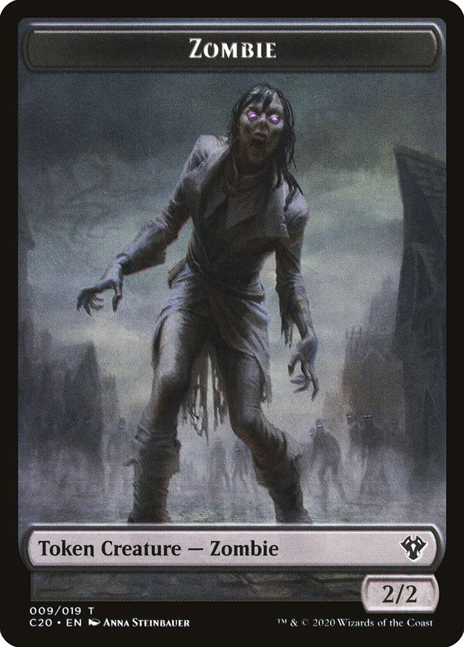 Human Soldier (003) // Zombie Double-Sided Token [Commander 2020 Tokens]-2