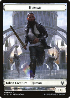 Human // Treasure Double-Sided Token [Commander 2020 Tokens]-1