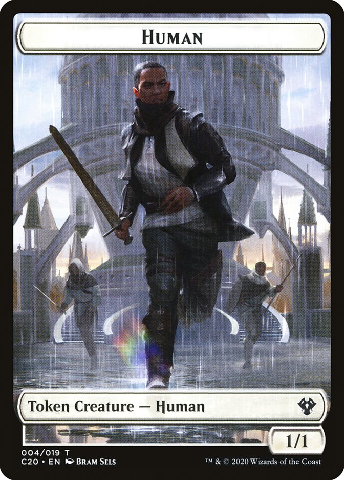 Human // Treasure Double-Sided Token [Commander 2020 Tokens]-1