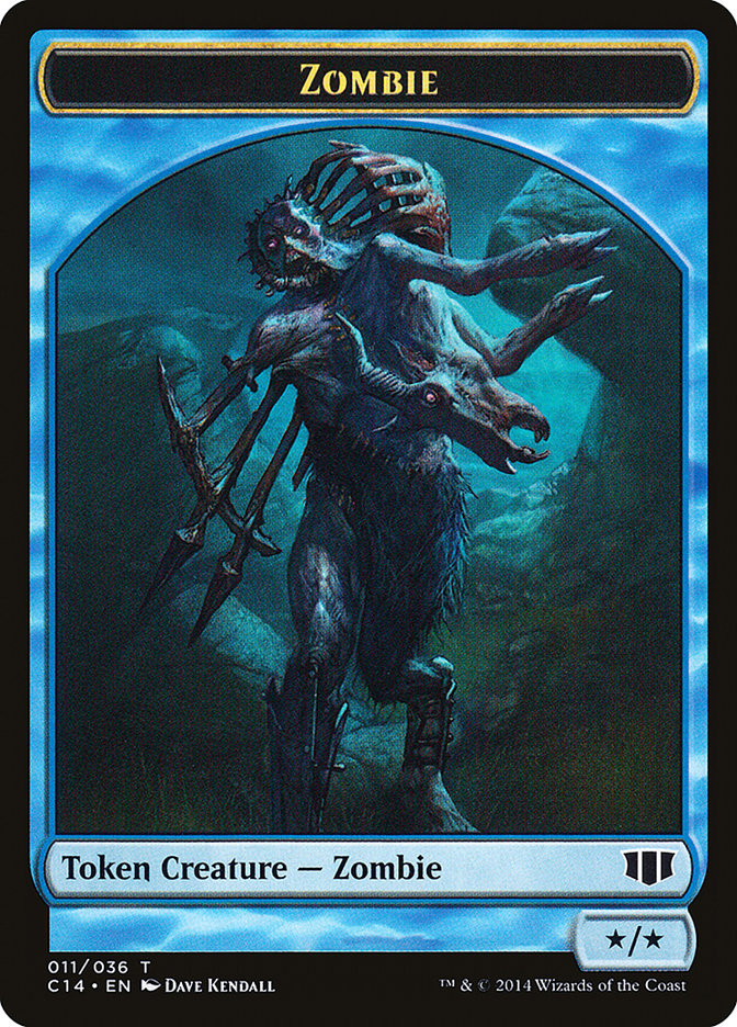 Teferi, Temporal Archmage Emblem // Zombie (011/036) Double-Sided Token [Commander 2014 Tokens]-2