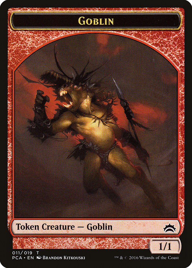 Saproling // Goblin Double-Sided Token [Planechase Anthology Tokens]-2