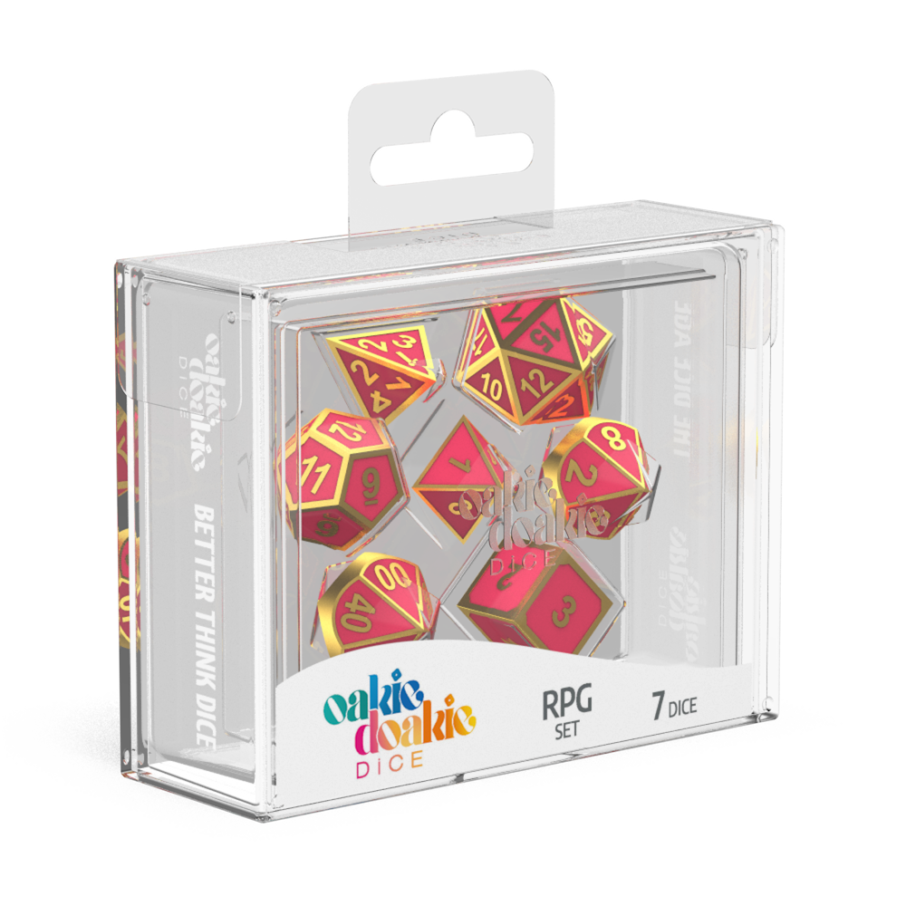 Oakie Doakie Dice RPG Set Metal Glow in the Dark - Golden Princess (7)-1