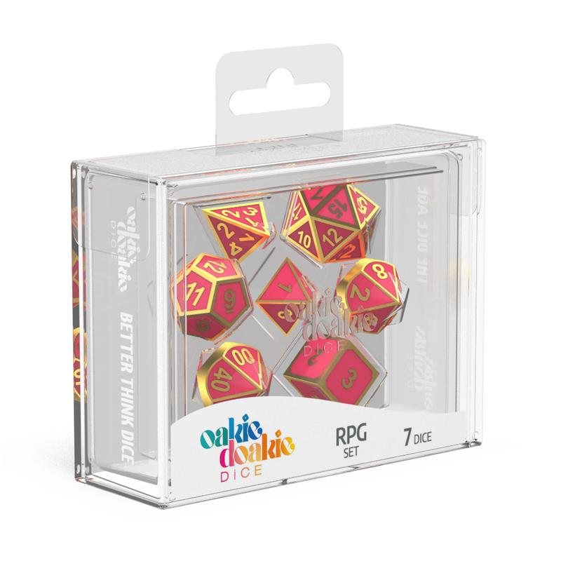 Oakie Doakie Dice RPG Set Metal Glow in the Dark - Golden Princess (7)-1
