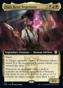 Vazi, Keen Negotiator (Extended Art) [Streets of New Capenna Commander]-1