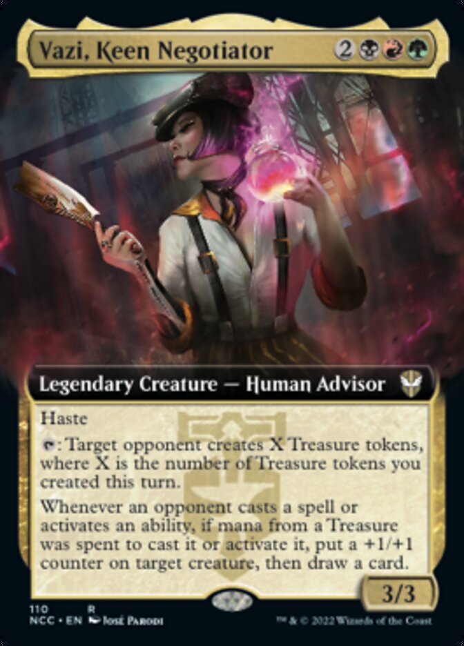 Vazi, Keen Negotiator (Extended Art) [Streets of New Capenna Commander]-1