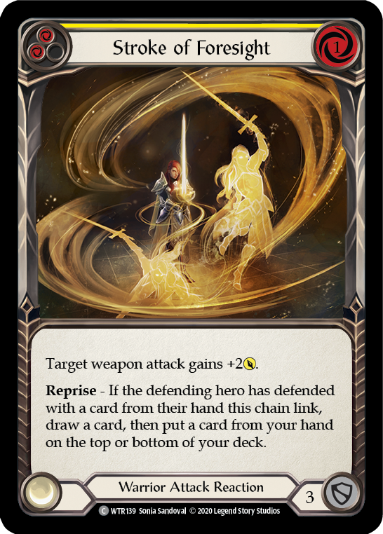 Stroke of Foresight (Yellow) [U-WTR139] (Welcome to Rathe Unlimited)  Unlimited Rainbow Foil-1