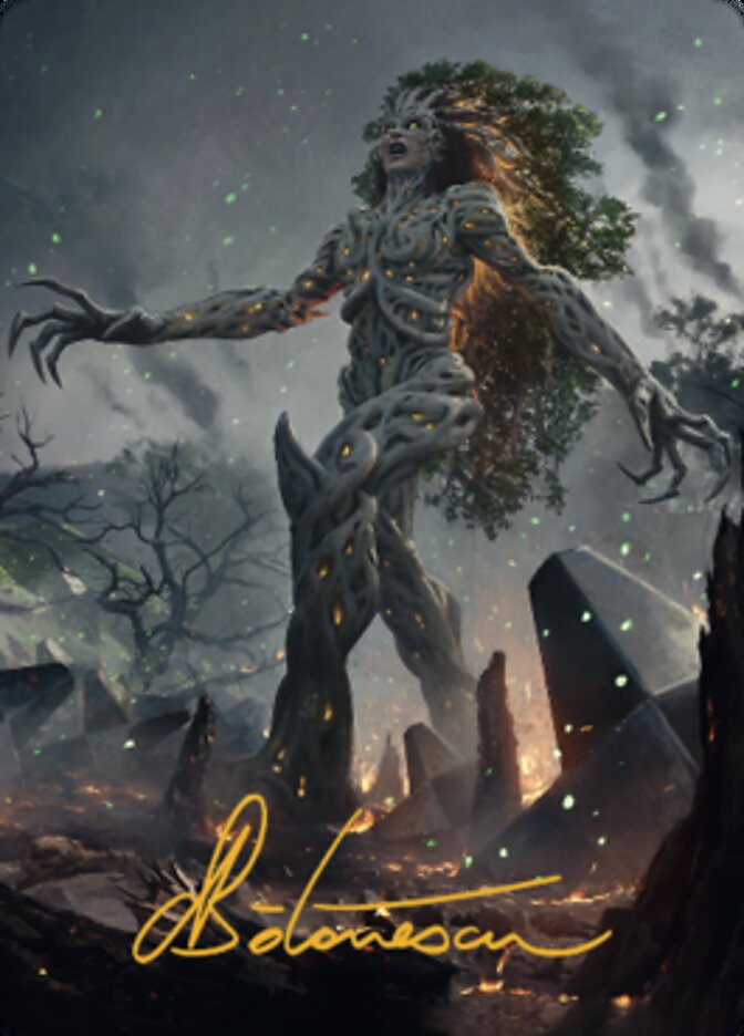 Titania, Gaea Incarnate Art Card (Gold-Stamped Signature) [The Brothers' War Art Series]-1
