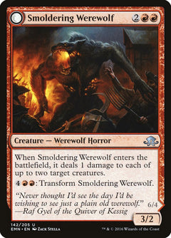 Smoldering Werewolf // Erupting Dreadwolf [Eldritch Moon]-1