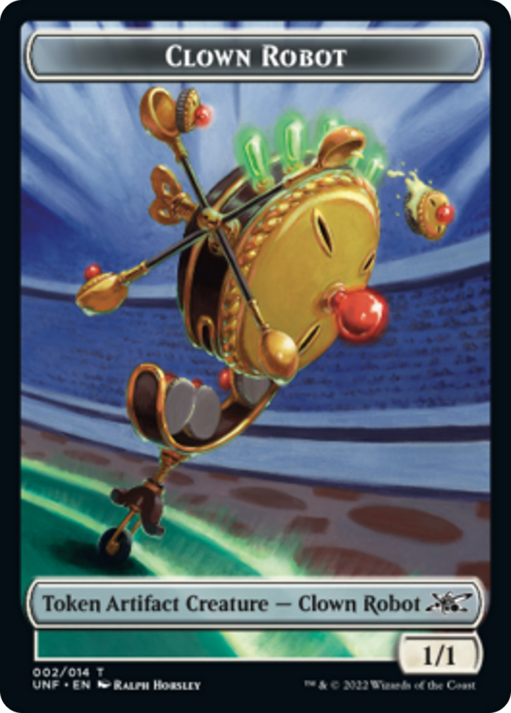 Clown Robot (002) // Food (010) Double-Sided Token [Unfinity Tokens]-1