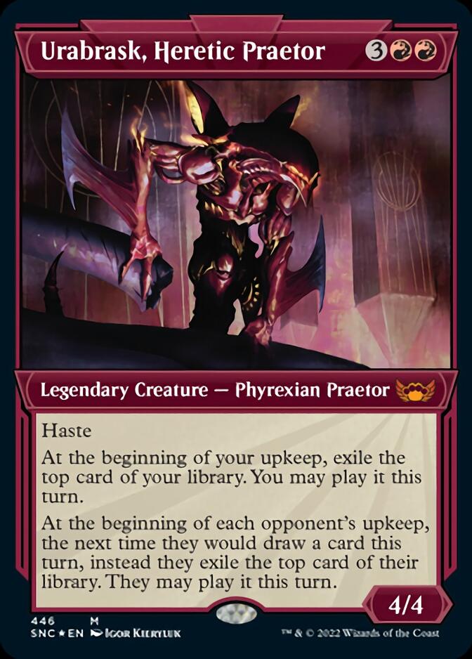 Urabrask, Heretic Praetor (Showcase Art Deco Foil Etched) [Streets of New Capenna]-1