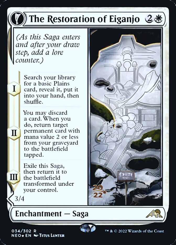 The Restoration of Eiganjo // Architect of Restoration [Kamigawa: Neon Dynasty Prerelease Promos]-1