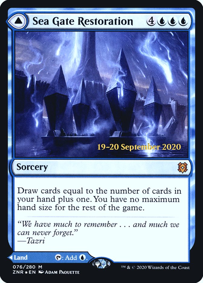 Sea Gate Restoration // Sea Gate, Reborn [Zendikar Rising Prerelease Promos]-1