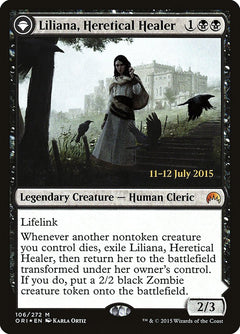Liliana, Heretical Healer // Liliana, Defiant Necromancer [Magic Origins Prerelease Promos]-1