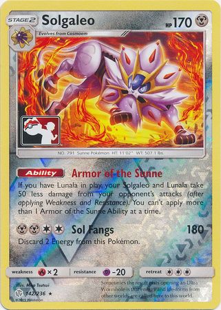 Solgaleo (142/236) (Pokemon Club Special Print) [Sun & Moon: Cosmic Eclipse]-1