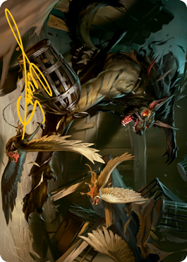 Wing Shredder Art Card (Gold-Stamped Signature) [Innistrad: Midnight Hunt Art Series]-1