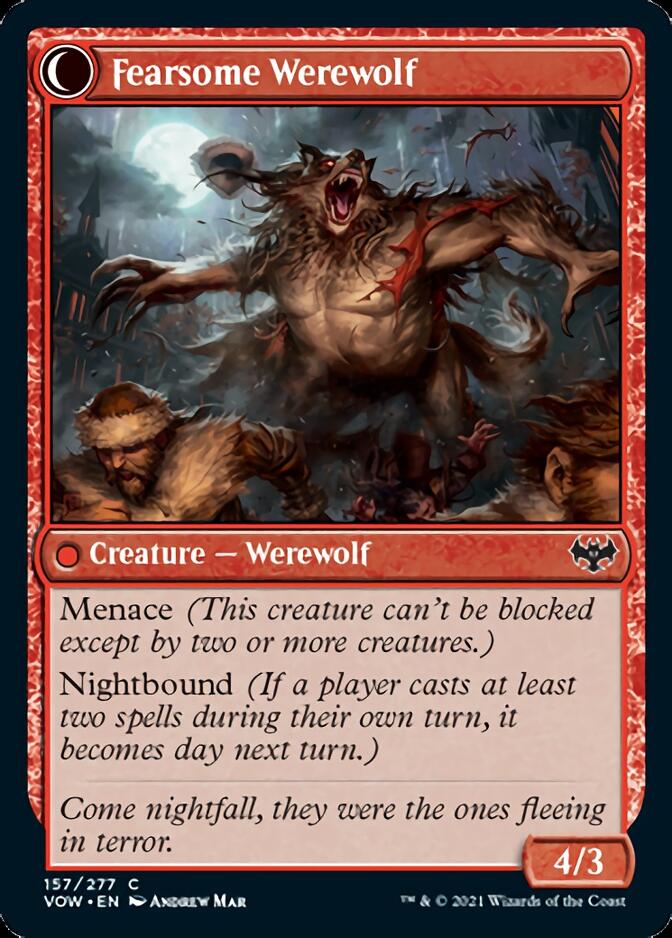 Fearful Villager // Fearsome Werewolf [Innistrad: Crimson Vow]-2