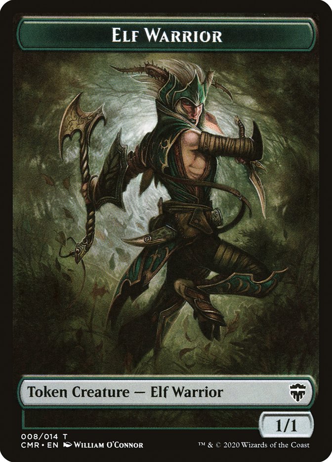 Elf Warrior // The Monarch Double-Sided Token [Commander Legends Tokens]-1
