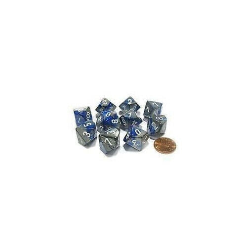 CHX 26223 Gemini Polyhedral Blue-Steel/White Set of Ten d10s-1