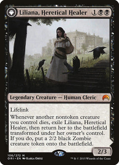 Liliana, Heretical Healer // Liliana, Defiant Necromancer [Magic Origins]-1