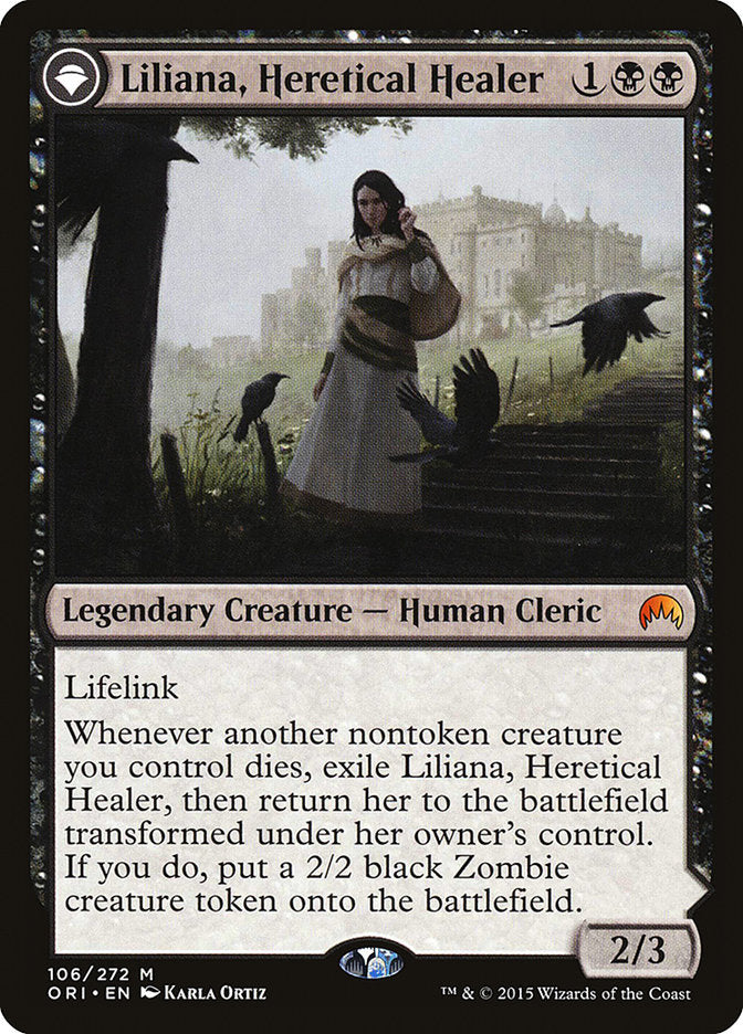 Liliana, Heretical Healer // Liliana, Defiant Necromancer [Magic Origins]-1