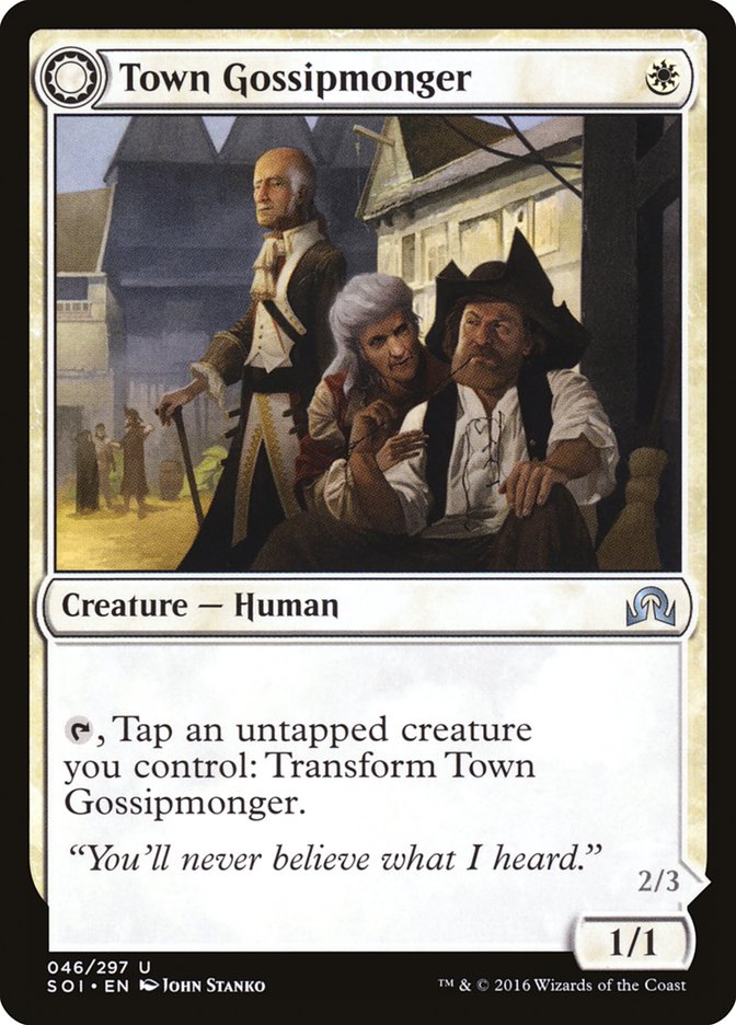 Town Gossipmonger // Incited Rabble [Shadows over Innistrad]-1