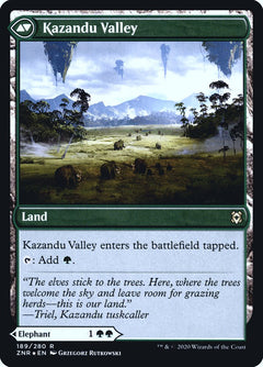 Kazandu Mammoth // Kazandu Valley [Zendikar Rising Prerelease Promos]-2