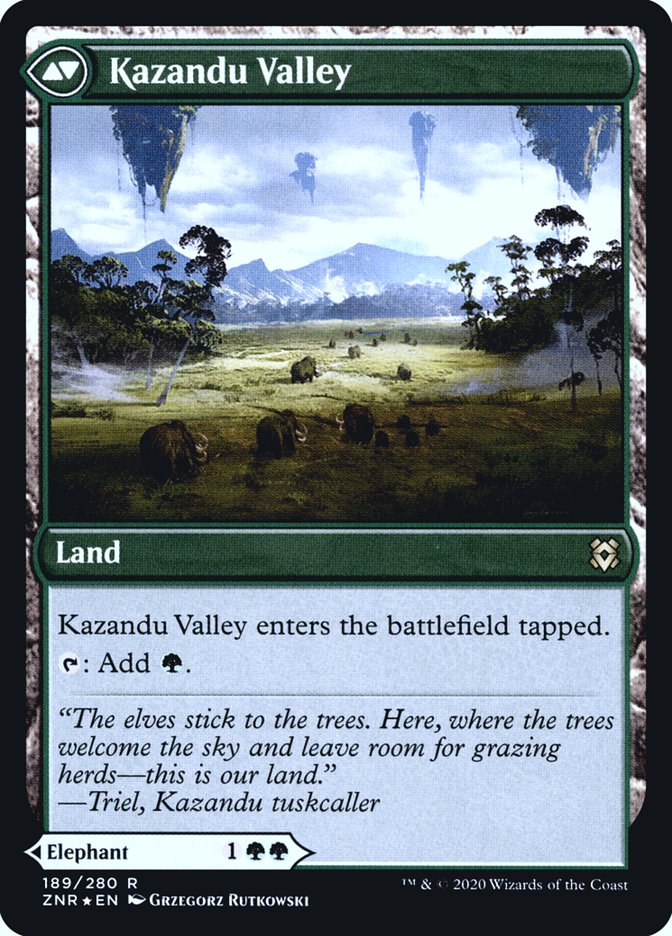 Kazandu Mammoth // Kazandu Valley [Zendikar Rising Prerelease Promos]-2