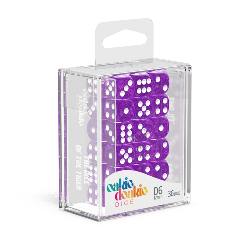 Oakie Doakie Dice D6 12 mm Speckled - Purple (36)-1