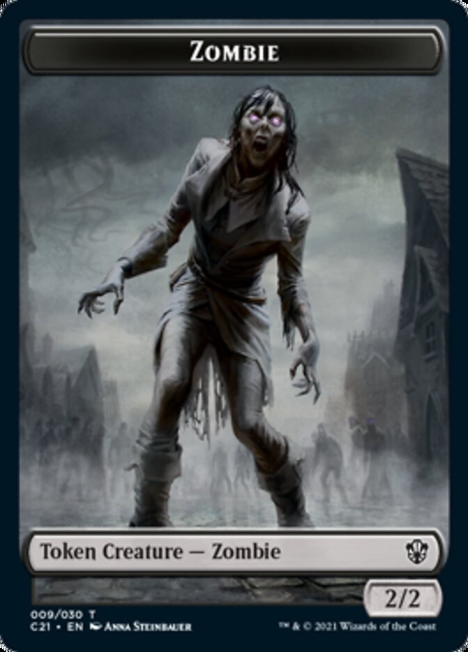 Zombie // Spirit Double-Sided Token [Commander 2021 Tokens]-1