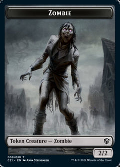 Zombie // Horror Double-Sided Token [Commander 2021 Tokens]-1