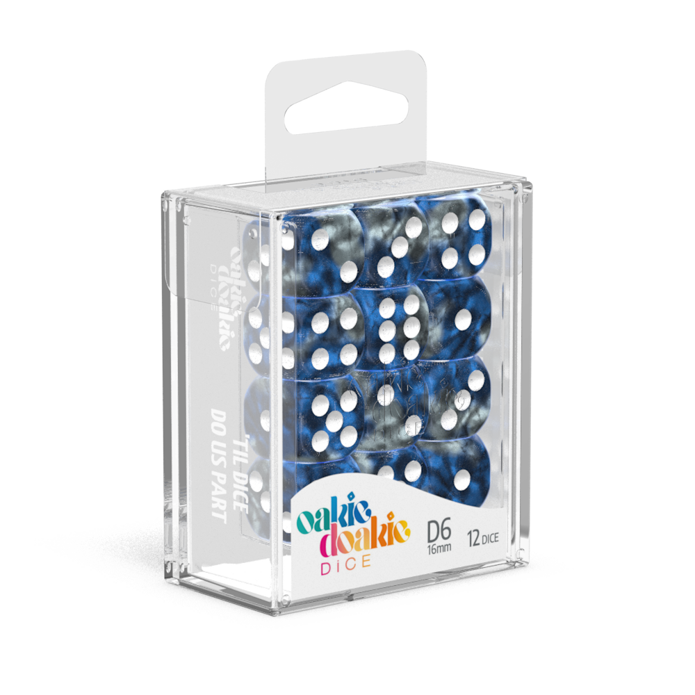 Oakie Doakie Dice D6 16 mm GemiDice - Liquid Steel (12)-1