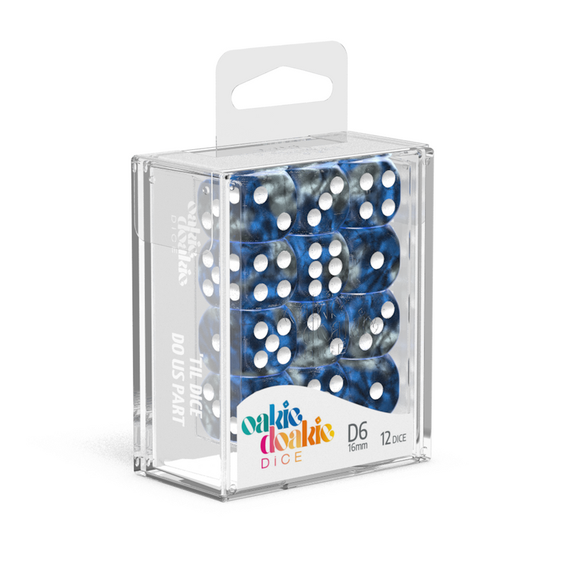 Oakie Doakie Dice D6 16 mm GemiDice - Liquid Steel (12)-1