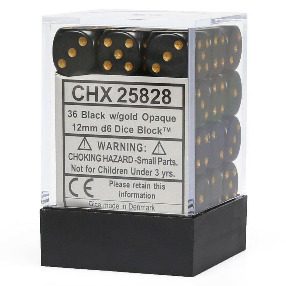 CHX 25828 Opaque 12mm d6 Black/Gold Block (36)-1
